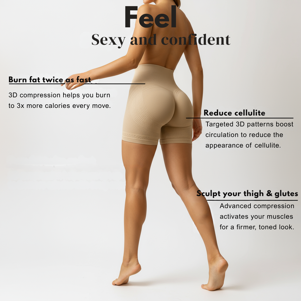 Slimove anti cellulite sculpting shorts shaping thighs and glutes
